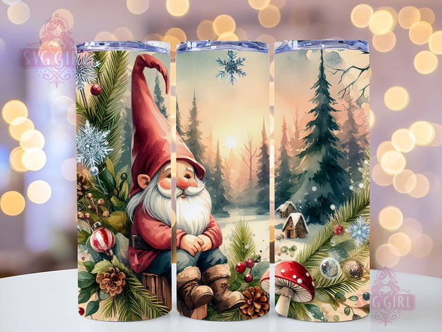 Christmas Gnome Tumbler Wrap, 20oz Skinny Sublimation Tumbler Designs, Gnome Sublimation Design, Christmas Tumbler Png Wrap Sublimation SvggirlplusArt 