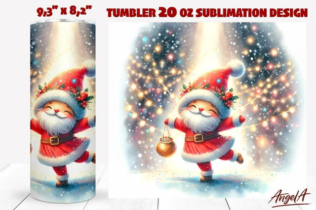 Christmas gnome tumbler wrap, Christmas tumbler wrap PNG Sublimation Angelina Semenova 