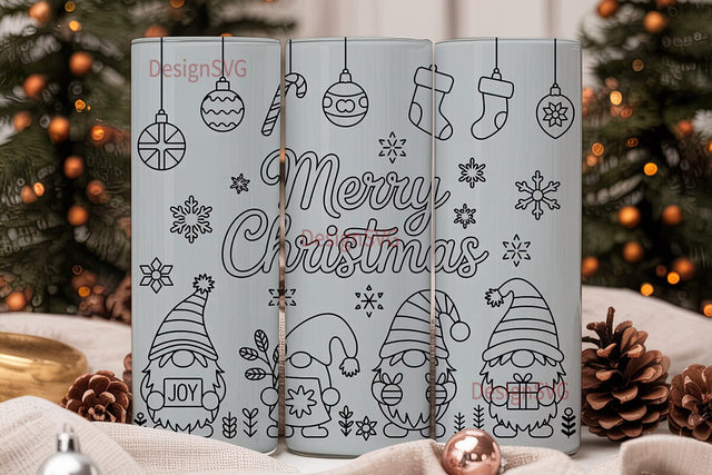 Christmas Gnome Tumbler Wrap Sublimation DesignSVG 