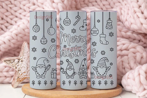 Christmas Gnome Tumbler Wrap Sublimation DesignSVG 