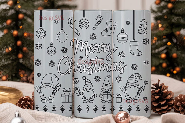 Christmas Gnome Tumbler Wrap Sublimation DesignSVG 