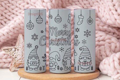 Christmas Gnome Tumbler Wrap Sublimation DesignSVG 