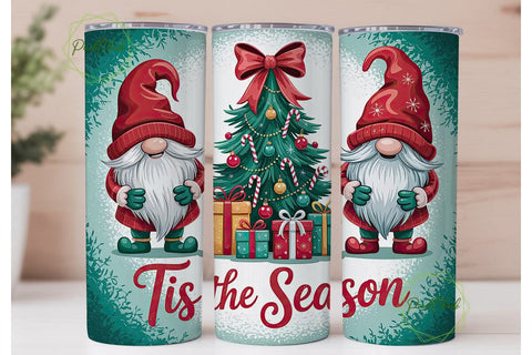 Christmas Gnome Tumbler Wrap Sublimation PixelChick 