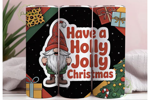 Christmas Gnome Tumbler Wrap Sublimation PixelChick 