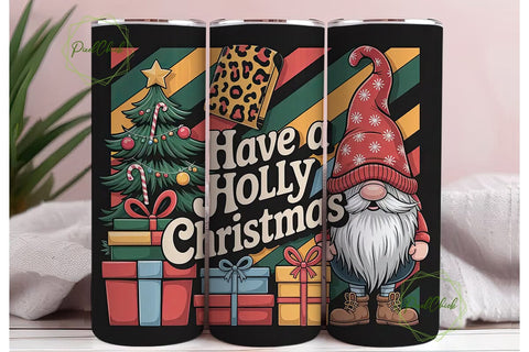 Christmas Gnome Tumbler Wrap Sublimation PixelChick 