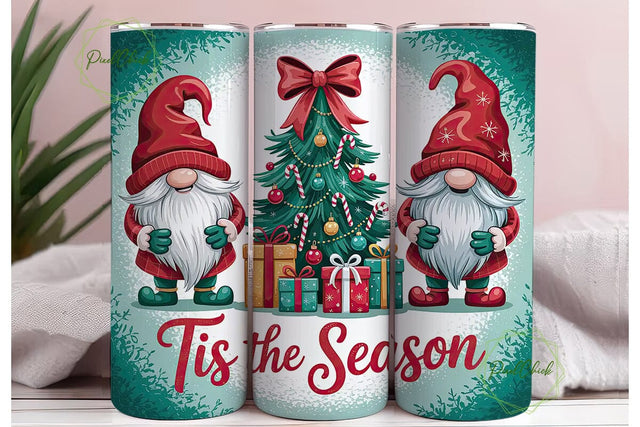 Christmas Gnome Tumbler Wrap Sublimation PixelChick 