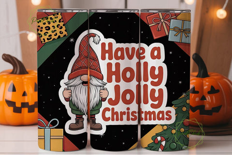 Christmas Gnome Tumbler Wrap Sublimation PixelChick 