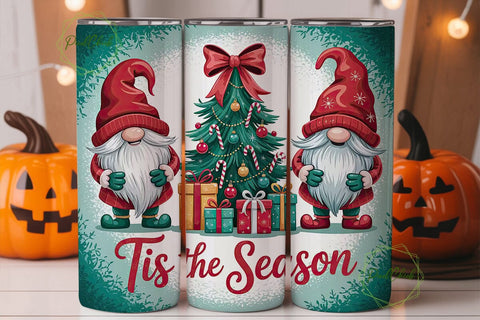 Christmas Gnome Tumbler Wrap Sublimation PixelChick 