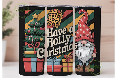 Christmas Gnome Tumbler Wrap Sublimation PixelChick 