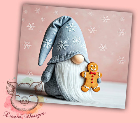 Christmas Gnome White Winter Festive Tumbler Wrap, 20oz Tumbler Wrap, Sublimation Drinkware, Holiday Gift, Winter Gnome Mug, Festive Drinkware Sublimation Lara' s Designs 