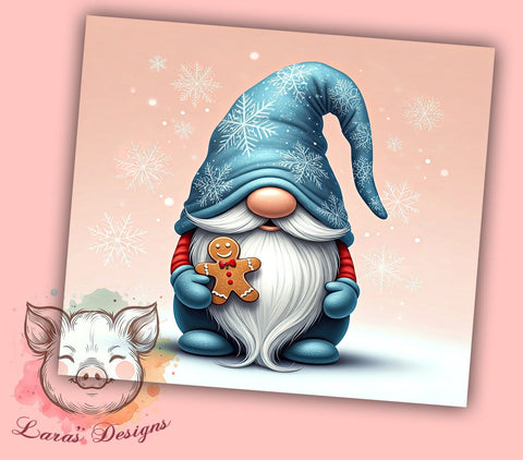 Christmas Gnome White Winter Festive Tumbler Wrap, 20oz Tumbler Wrap, Sublimation Drinkware, Holiday Gift, Winter Gnome Mug, Festive Drinkware Sublimation Lara' s Designs 