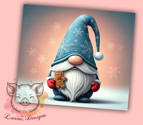 Christmas Gnome White Winter Festive Tumbler Wrap, 20oz Tumbler Wrap, Sublimation Drinkware, Holiday Gift, Winter Gnome Mug, Festive Drinkware Sublimation Lara' s Designs 