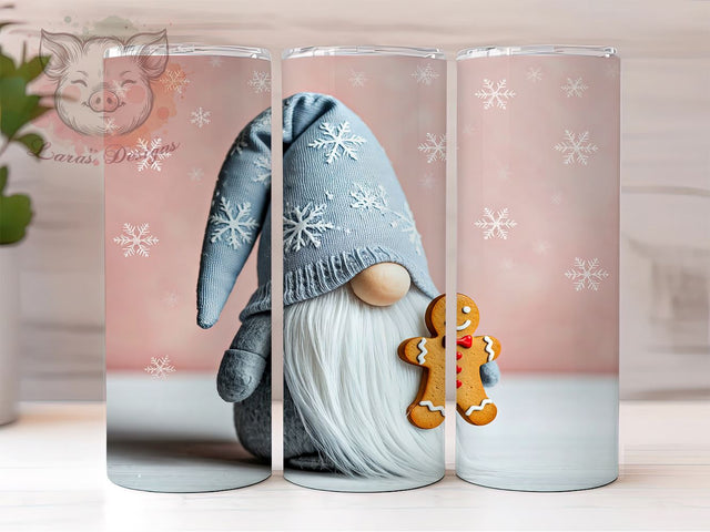 Christmas Gnome White Winter Festive Tumbler Wrap, 20oz Tumbler Wrap, Sublimation Drinkware, Holiday Gift, Winter Gnome Mug, Festive Drinkware Sublimation Lara' s Designs 