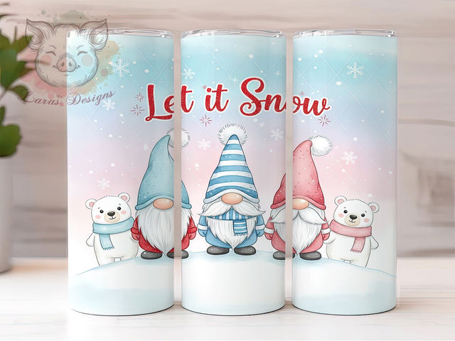 Christmas Gnome Winter Wonderland Tumbler, Winter Wonderland Sublimation Design, Snowflake Polar Bear Art, 20oz Holiday Tumbler, Whimsical Winter Mug, Festive Gnome Cup, Seasonal Let It Snow Wrap Sublimation Lara' s Designs 