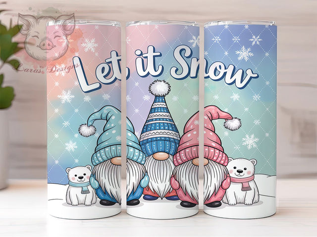 Christmas Gnome Winter Wonderland Tumbler, Winter Wonderland Sublimation Design, Snowflake Polar Bear Art, 20oz Holiday Tumbler, Whimsical Winter Mug, Festive Gnome Cup, Seasonal Let It Snow Wrap Sublimation Lara' s Designs 