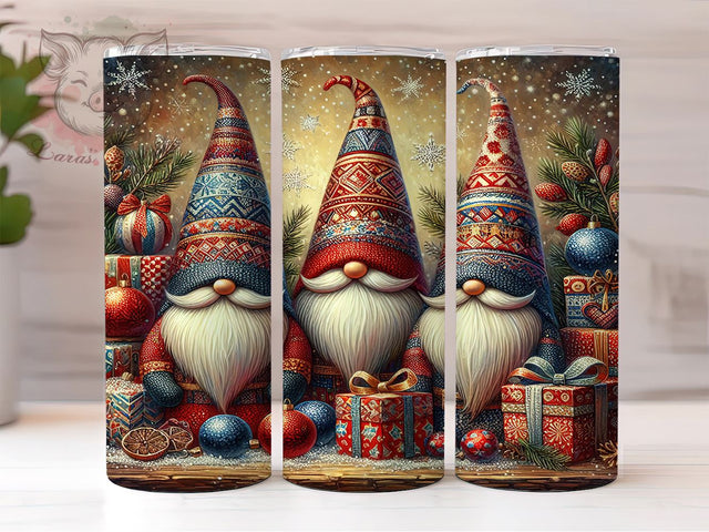 Christmas Gnomes 20 oz Skinny Tumbler Sublimation Design, Straight & Tapered Tumbler Png, Cute Gnomes Tumbler Png, Digital Download PNG Sublimation Lara' s Designs 