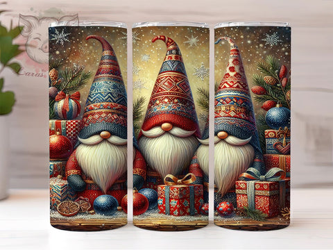 Christmas Gnomes 20 oz Skinny Tumbler Sublimation Design, Straight & Tapered Tumbler Png, Cute Gnomes Tumbler Png, Digital Download PNG Sublimation Lara' s Designs 