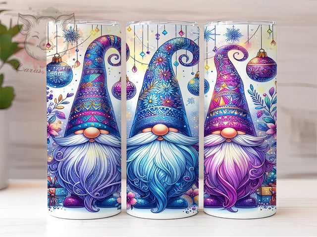 Christmas Gnomes 20 oz Skinny Tumbler Sublimation Design, Straight & Tapered Tumbler Png, Cute Gnomes Tumbler Png, Digital Download PNG Sublimation Lara' s Designs 