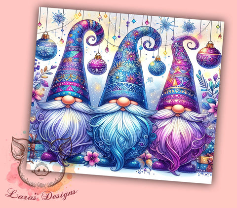 Christmas Gnomes 20 oz Skinny Tumbler Sublimation Design, Straight & Tapered Tumbler Png, Cute Gnomes Tumbler Png, Digital Download PNG Sublimation Lara' s Designs 