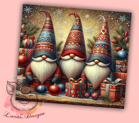 Christmas Gnomes 20 oz Skinny Tumbler Sublimation Design, Straight & Tapered Tumbler Png, Cute Gnomes Tumbler Png, Digital Download PNG Sublimation Lara' s Designs 