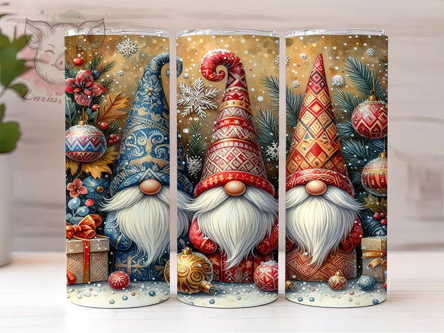 Christmas Gnomes 20 oz Skinny Tumbler Sublimation Design, Straight & Tapered Tumbler Png, Cute Gnomes Tumbler Png, Digital Download PNG Sublimation Lara' s Designs 
