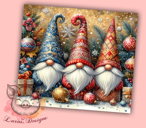 Christmas Gnomes 20 oz Skinny Tumbler Sublimation Design, Straight & Tapered Tumbler Png, Cute Gnomes Tumbler Png, Digital Download PNG Sublimation Lara' s Designs 
