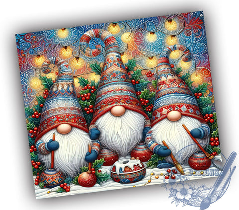 Christmas Gnomes 20oz Skinny Tumbler, Christmas Tumbler Png, Straight & Tapered Tumbler Wrap, Instant Digital Download Sublimation ToriDesigns 