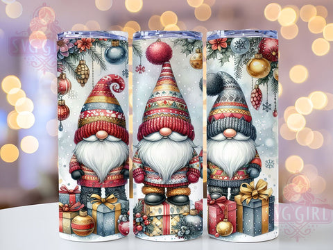 Christmas Gnomes 20oz Tumbler Sublimation Design, Straight Tapered Tumbler Wrap, Gnomes Tumbler, Instant Digital Download Sublimation SvggirlplusArt 