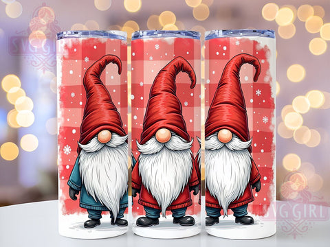 Christmas Gnomes 20oz Tumbler Sublimation Design, Straight Tapered Tumbler Wrap, Merry Christmas Tumbler Png, Instant Digital Download Sublimation SvggirlplusArt 