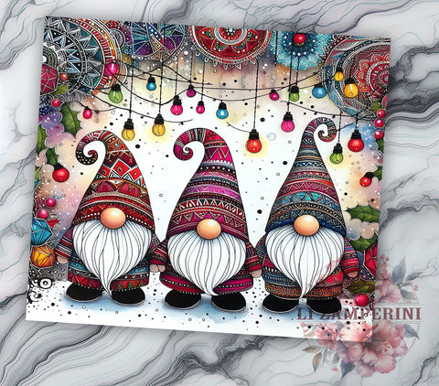 Christmas Gnomes 20oz Tumbler Wrap PNG, Gnome Light Tumbler Png, Straight & Tapered Tumbler Wrap, Instant Digital Download Sublimation Li Zamperini 