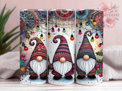 Christmas Gnomes 20oz Tumbler Wrap PNG, Gnome Light Tumbler Png, Straight & Tapered Tumbler Wrap, Instant Digital Download Sublimation Li Zamperini 