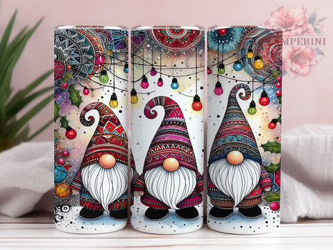 Christmas Gnomes 20oz Tumbler Wrap PNG, Gnome Light Tumbler Png, Straight & Tapered Tumbler Wrap, Instant Digital Download Sublimation Li Zamperini 