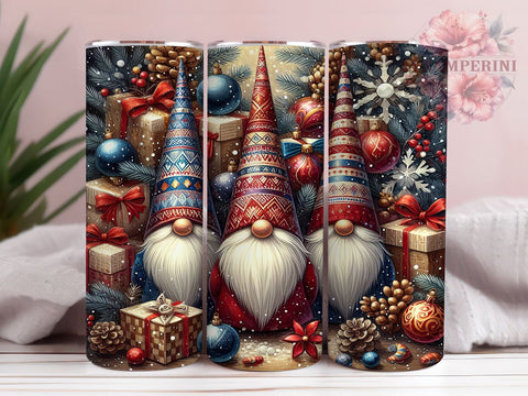 Christmas Gnomes 20oz Tumbler Wrap PNG, Gnomes Tumbler PNG Sublimation Design, Straight & Tapered Tumbler Wrap, Instant Digital Download Sublimation Li Zamperini 