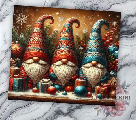 Christmas Gnomes 20oz Tumbler Wrap PNG, Gnomes Tumbler PNG Sublimation Design, Straight & Tapered Tumbler Wrap, Instant Digital Download Sublimation Li Zamperini 