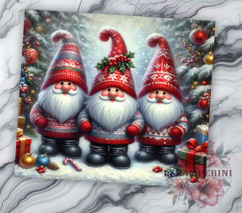 Christmas Gnomes 20oz Tumbler Wrap PNG, Gnomes Tumbler PNG Sublimation Design, Straight & Tapered Tumbler Wrap, Instant Digital Download Sublimation Li Zamperini 