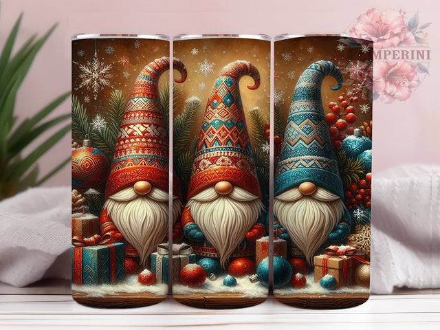 Christmas Gnomes 20oz Tumbler Wrap PNG, Gnomes Tumbler PNG Sublimation Design, Straight & Tapered Tumbler Wrap, Instant Digital Download Sublimation Li Zamperini 
