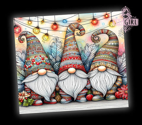 Christmas Gnomes 20oz Tumbler Wrap Sublimation Design, Straight Tapered Tumbler Wrap, Christmas Tumbler Png, Instant Digital Download Sublimation SvggirlplusArt 