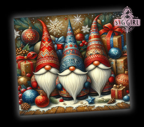 Christmas Gnomes 20oz Tumbler Wrap Sublimation Design, Straight Tapered Tumbler Wrap, Cute Gnomes Tumbler Png, Instant Digital Download Sublimation SvggirlplusArt 
