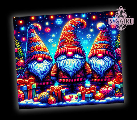 Christmas Gnomes 20oz Tumbler Wrap Sublimation Design, Straight Tapered Tumbler Wrap, Gnomes Sublimation Tumbler Png, Instant Digital Download Sublimation SvggirlplusArt 