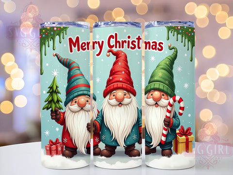 Christmas Gnomes 20oz Tumbler Wrap Sublimation Design, Straight Tapered Tumbler Wrap, Merry Christmas Tumbler Png, Instant Digital Download Sublimation SvggirlplusArt 