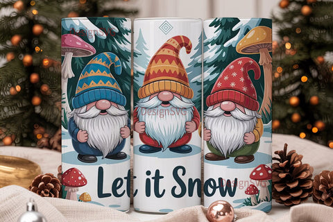 Christmas Gnomes 20oz Tumbler Wrap Sublimation DesignSVG 