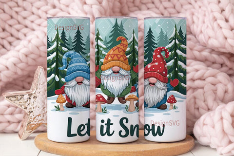 Christmas Gnomes 20oz Tumbler Wrap Sublimation DesignSVG 