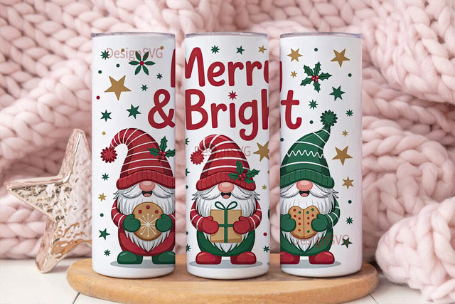 Christmas Gnomes 20oz Tumbler Wrap Sublimation DesignSVG 