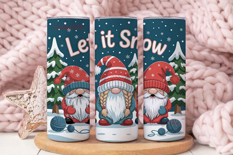 Christmas Gnomes 20oz Tumbler Wrap Sublimation DesignSVG 