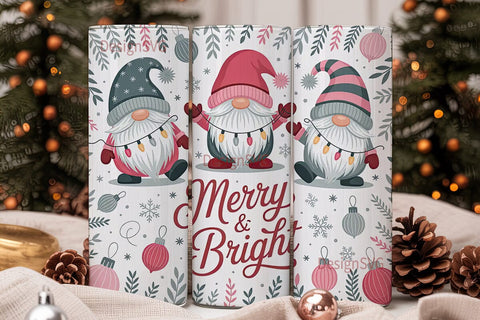 Christmas Gnomes 20oz Tumbler Wrap Sublimation DesignSVG 