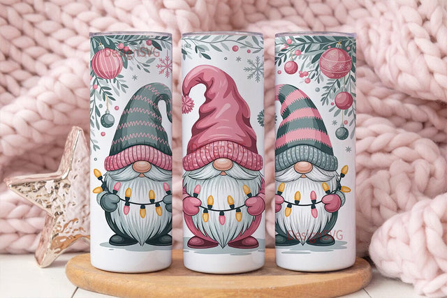 Christmas Gnomes 20oz Tumbler Wrap Sublimation DesignSVG 