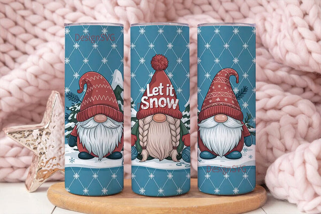 Christmas Gnomes 20oz Tumbler Wrap Sublimation DesignSVG 