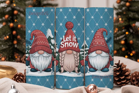 Christmas Gnomes 20oz Tumbler Wrap Sublimation DesignSVG 
