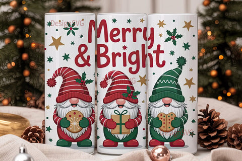 Christmas Gnomes 20oz Tumbler Wrap Sublimation DesignSVG 
