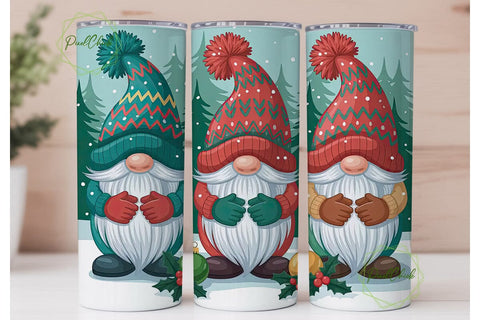 Christmas Gnomes 20oz Tumbler Wrap Sublimation PixelChick 